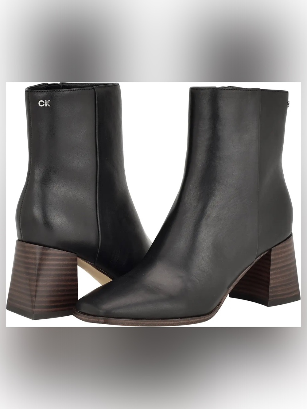 Calvin klein broma black leather ankle boots nib sz 9.5 m